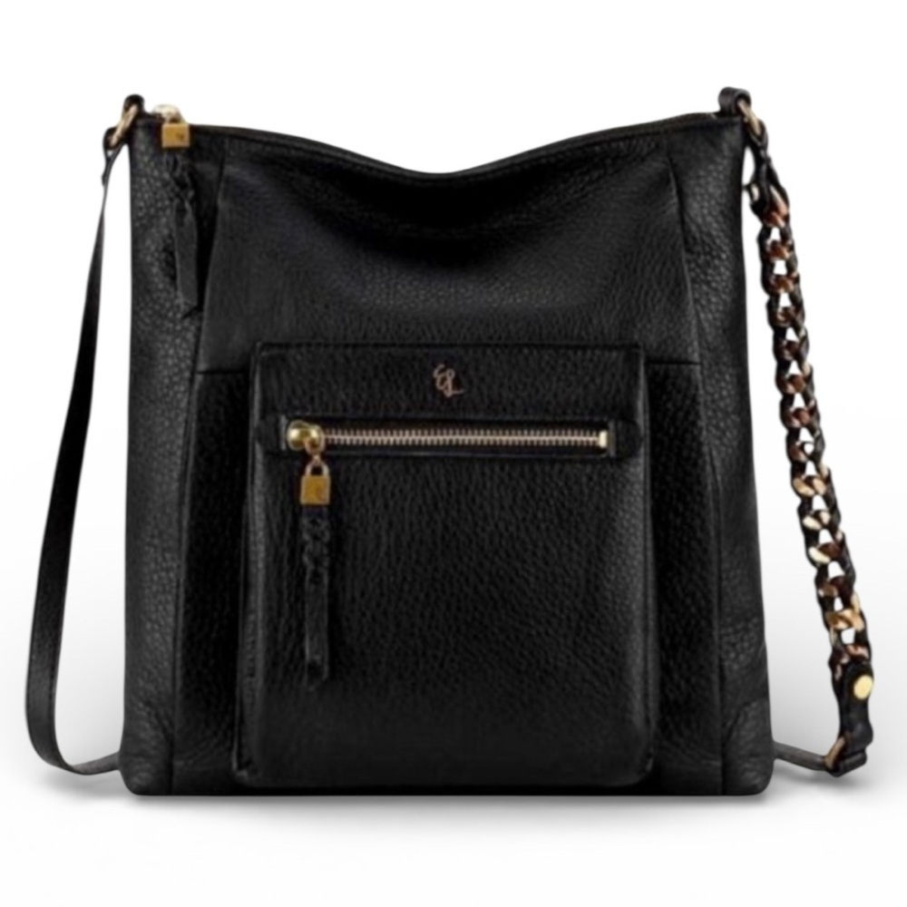 Elliott Lucca Gwen Black Leather Crossbody Bag